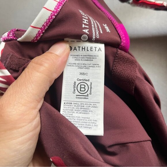 Athleta Square Neck Floral Tankini Swim Top/ Bottom Sz M - Picture 5 of 14